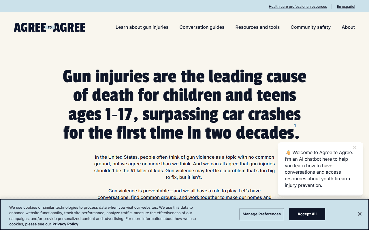 Ad Council sponsor landing page advertised on Matter of Opinion