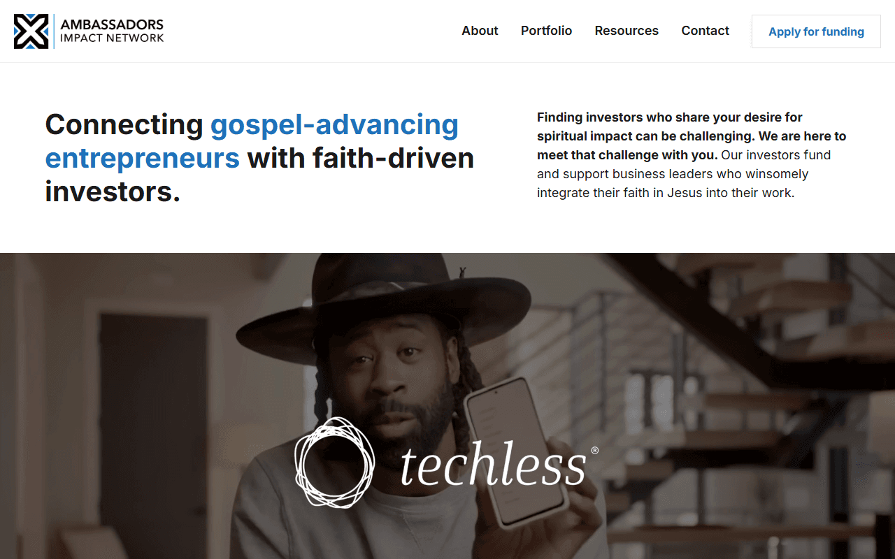 Ambassadors Impact Network sponsor landing page advertised on The World and Everything In It