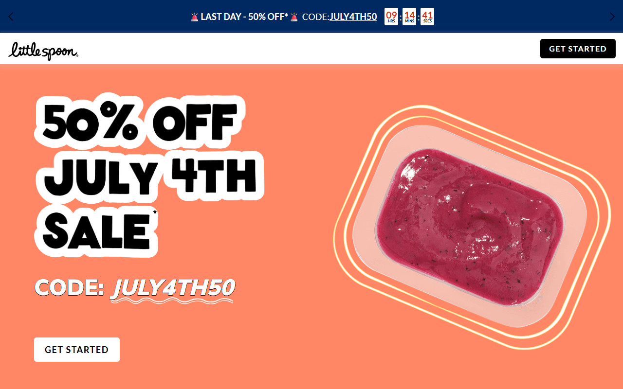 Little Spoon sponsor landing page advertised on The Viall Files
