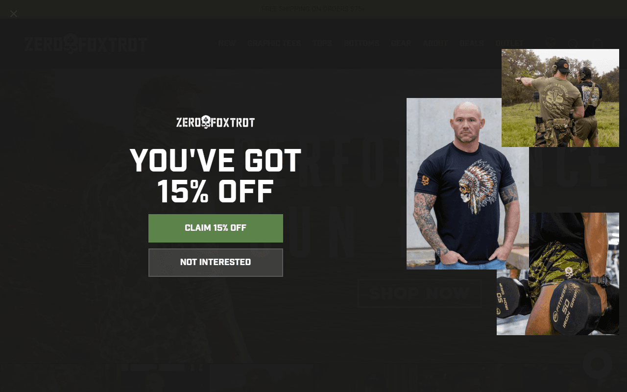 Zero Foxtrot sponsor landing page advertised on The Jesse Kelly Show