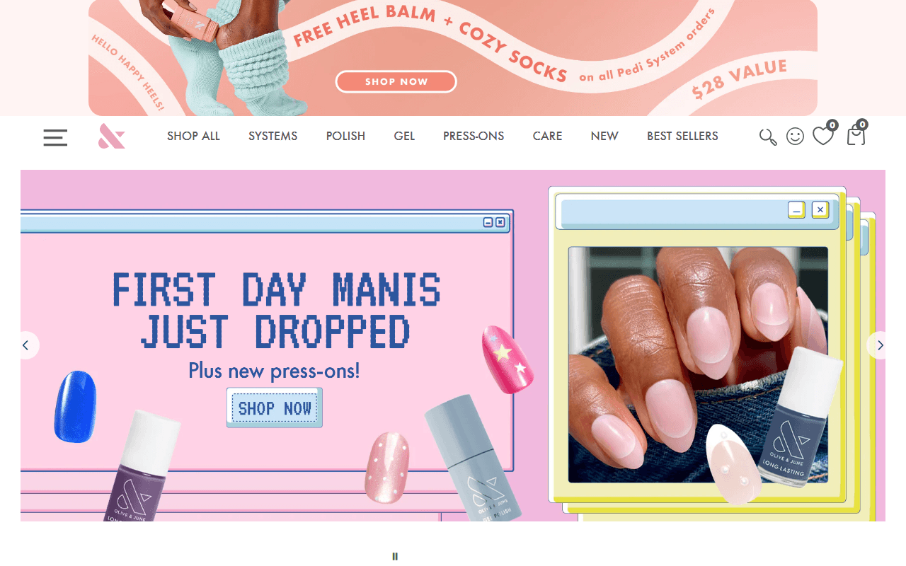 Olive and June sponsor landing page advertised on Toni and Ryan
