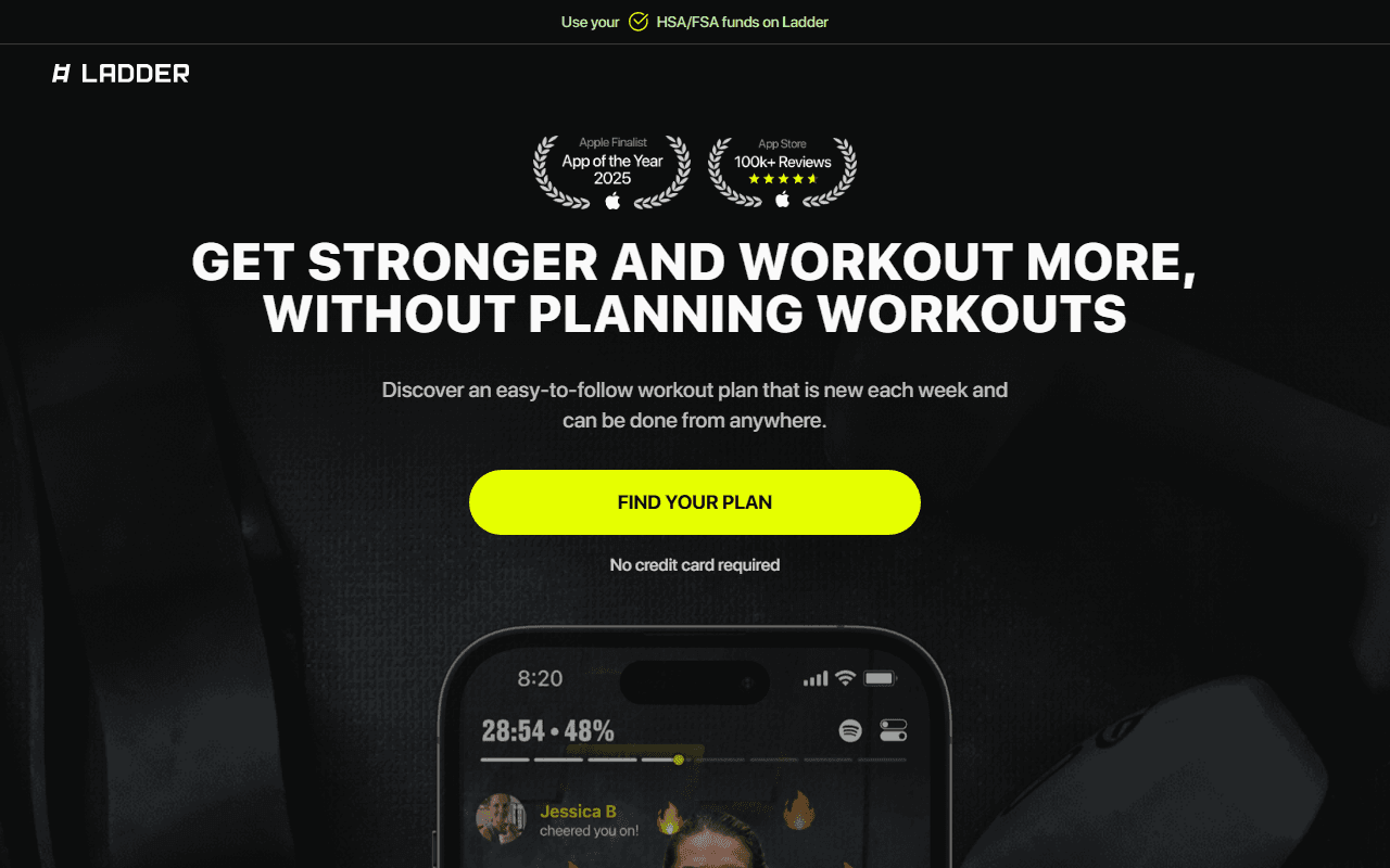 Ladder sponsor landing page advertised on Mile Higher