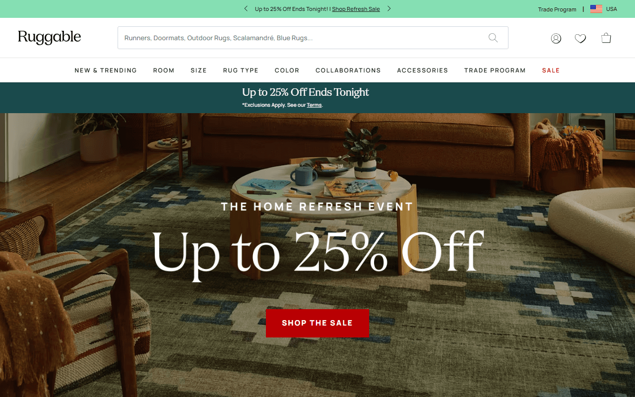 Ruggable sponsor landing page advertised on People are the Worst