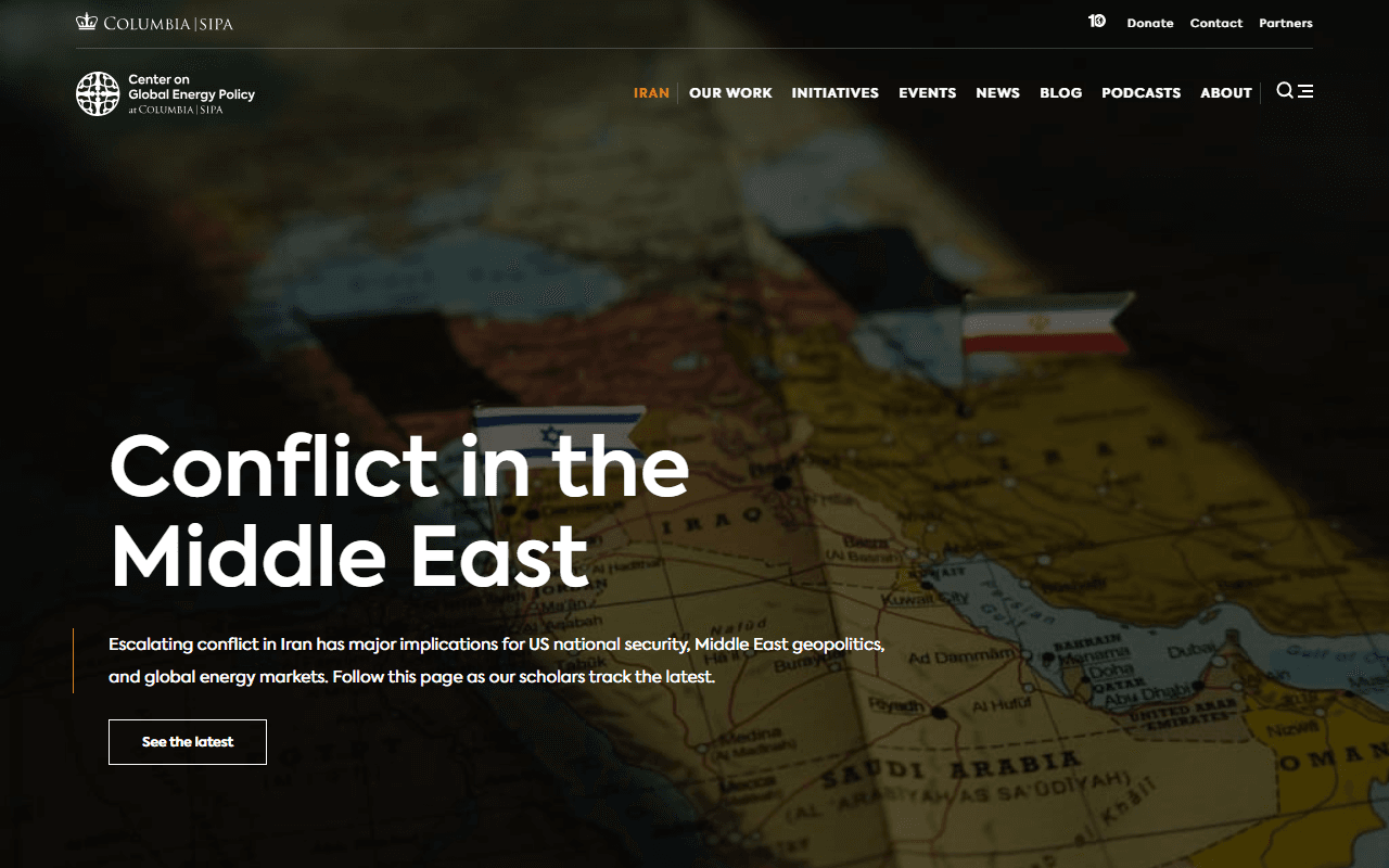 Center on Global Energy Policy at the Columbia University School of International and Public Affairs sponsor landing page advertised on Columbia Energy Exchange