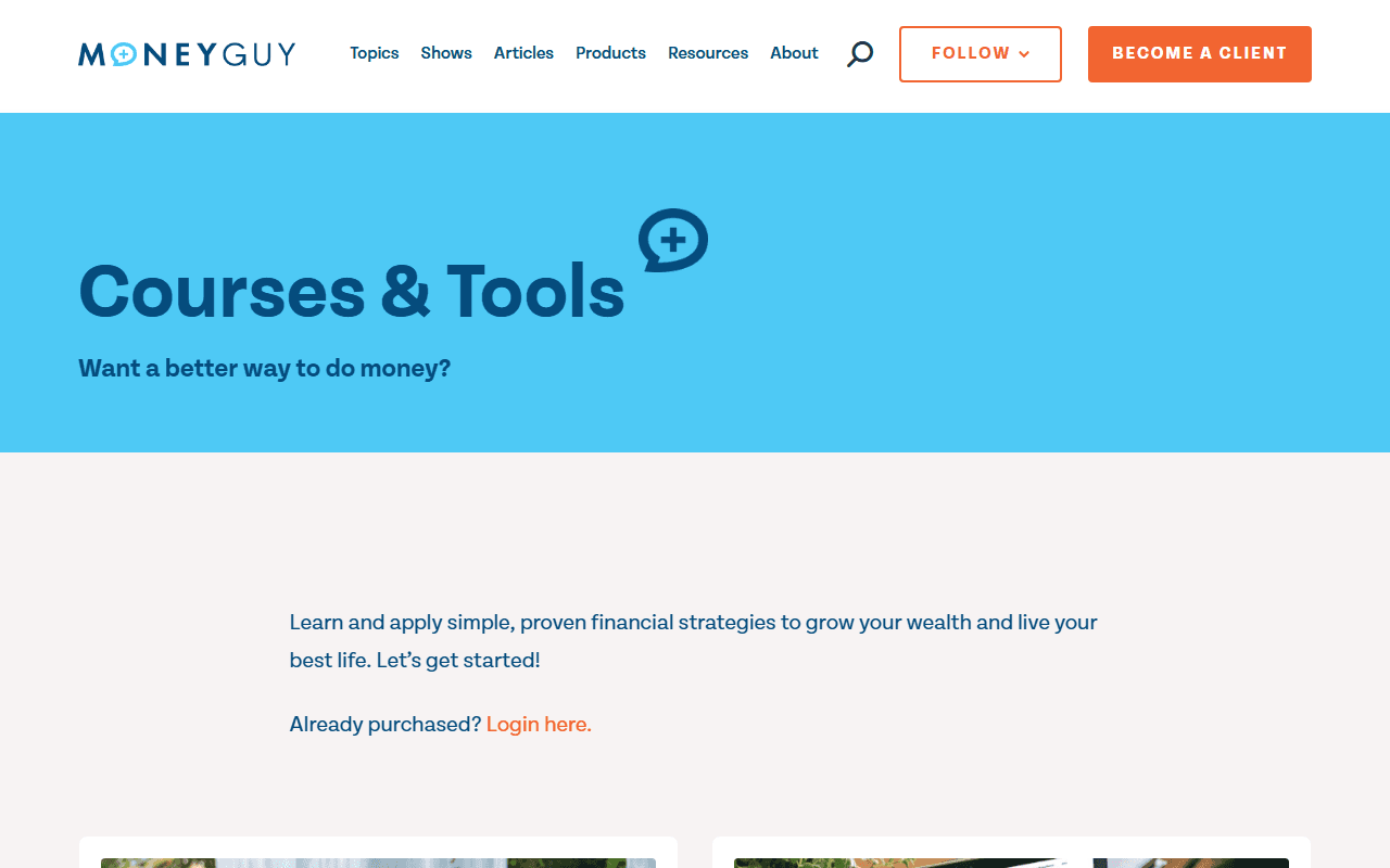 MoneyGuy sponsor landing page advertised on Money Guy Show