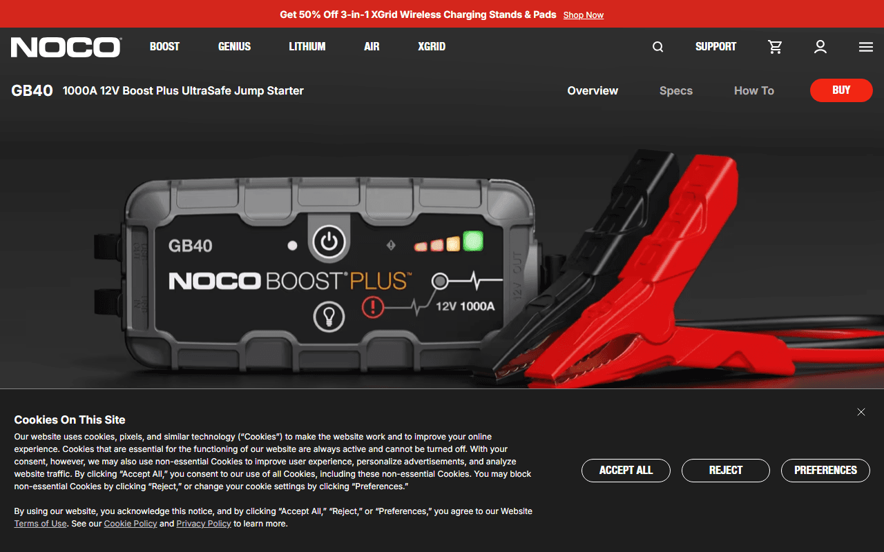 NOCO sponsor landing page advertised on StarTalk Radio