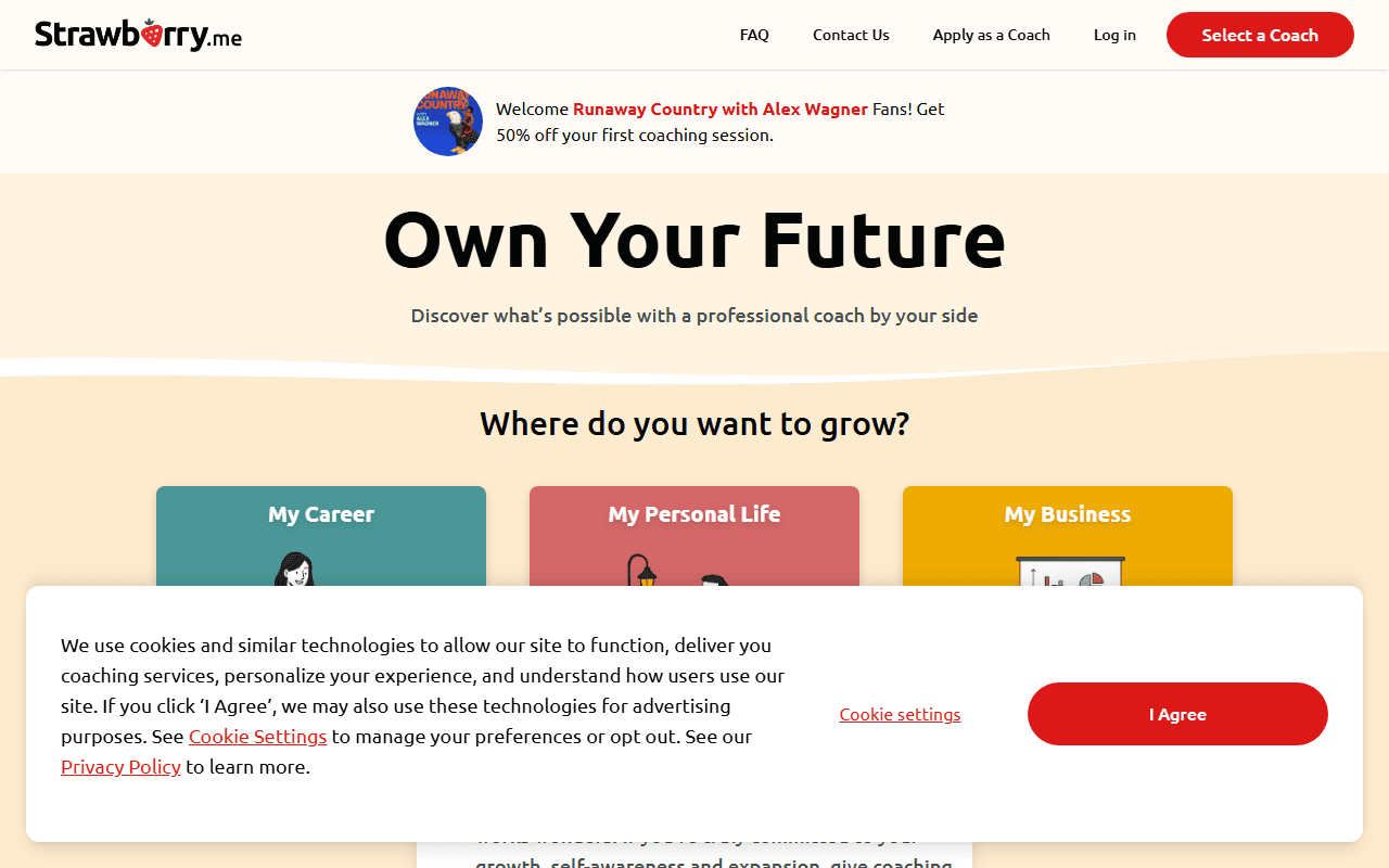 strawberry.me sponsor landing page advertised on The Wilderness