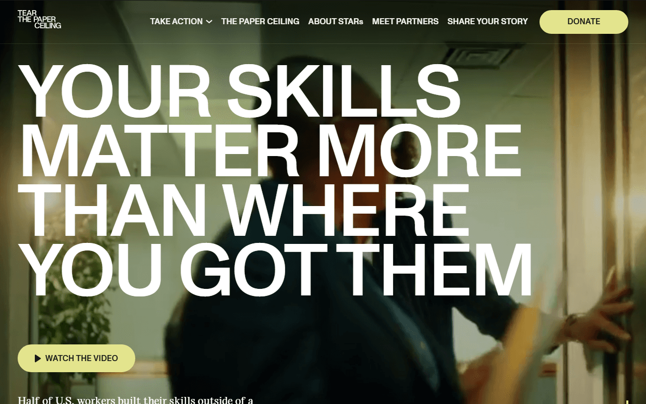Opportunity at Work and the Ad Council sponsor landing page advertised on MK True Crime