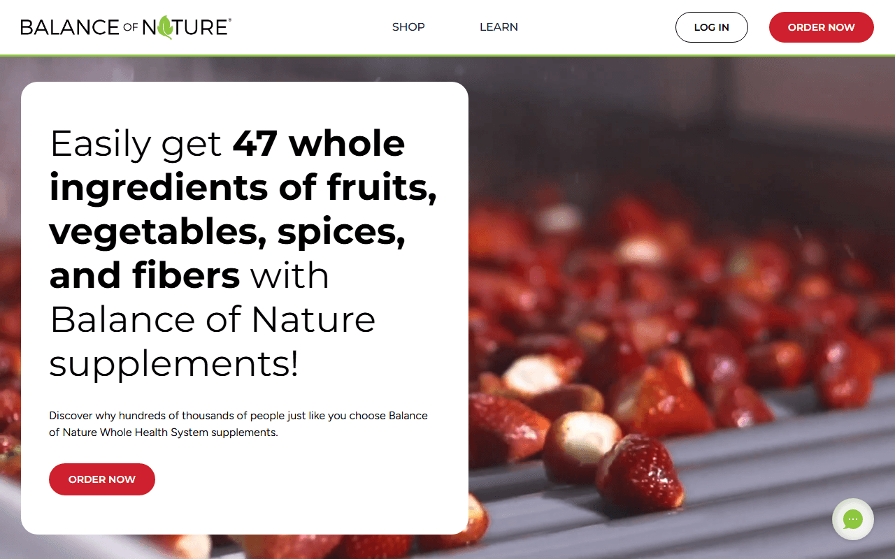 Balance of Nature sponsor landing page advertised on The Ben Shapiro Show