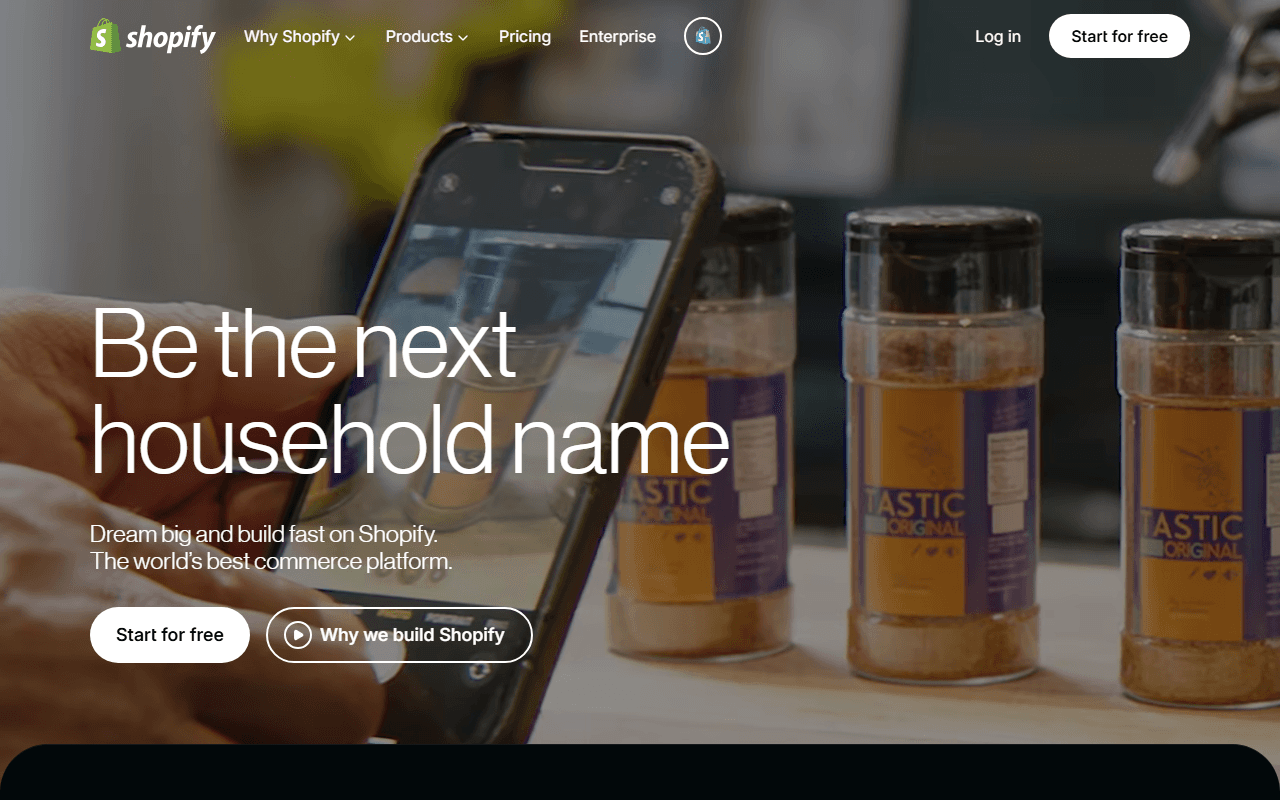 Shopify sponsor landing page advertised on Insight with Chris Van Vliet