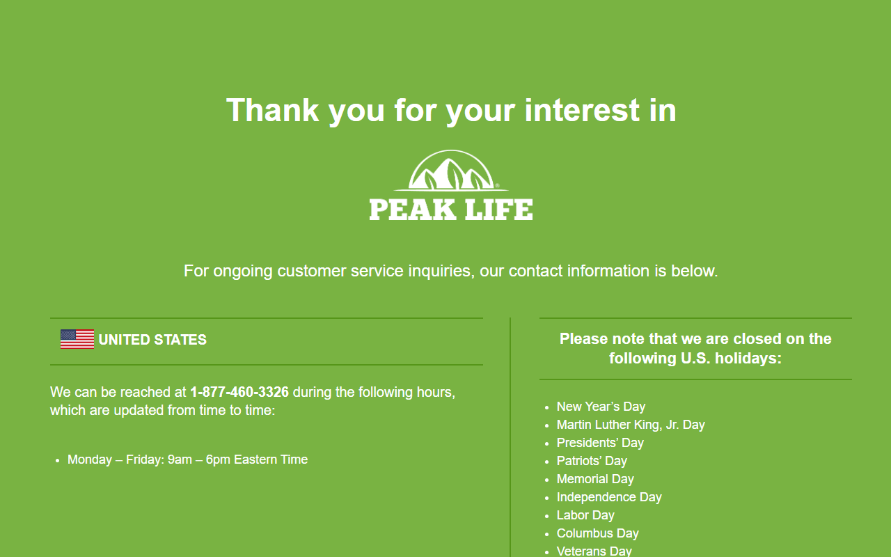 Peak sponsor landing page advertised on The Human Upgrade with Dave Asprey