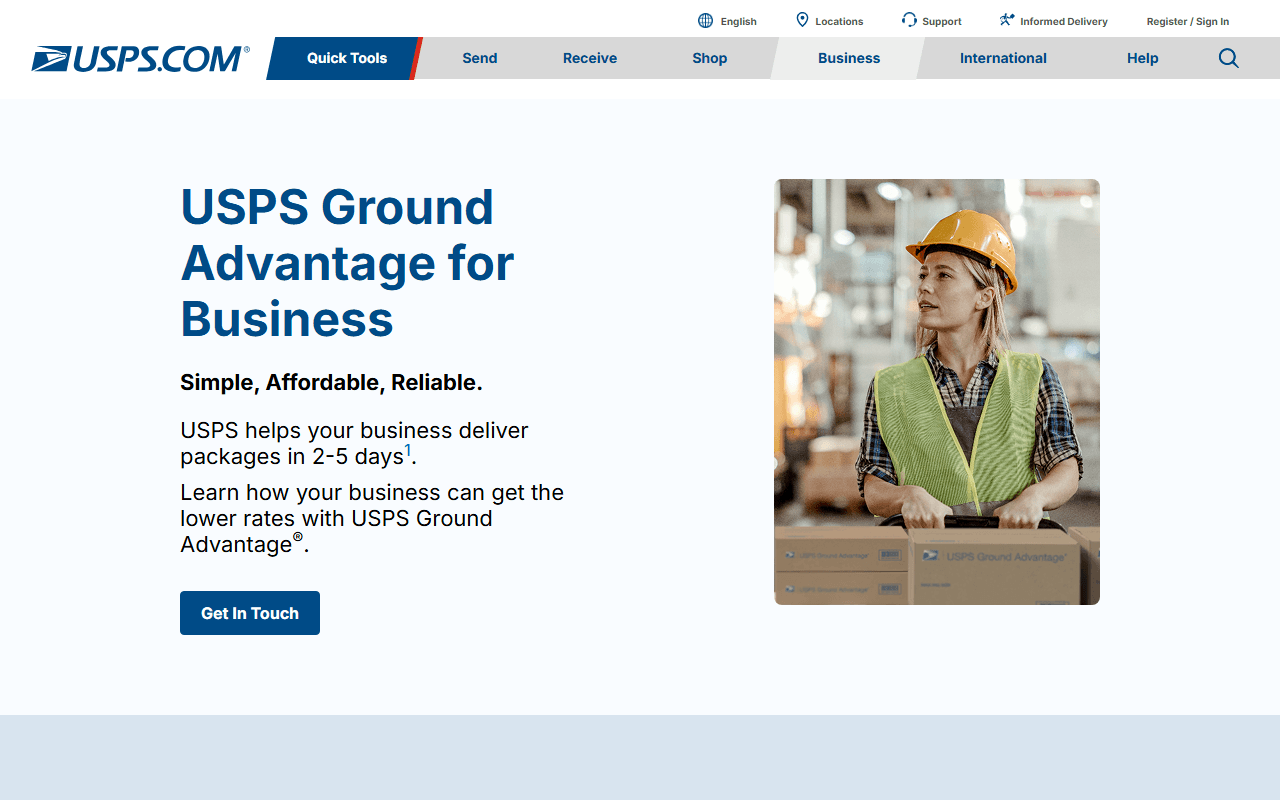 USPS sponsor landing page advertised on The Stacking Benjamins Show