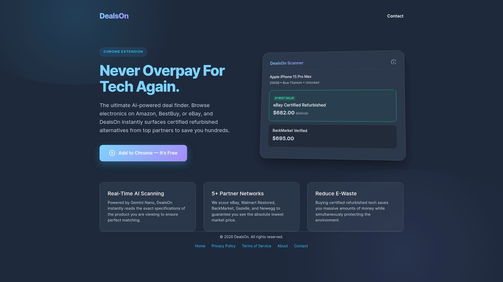 DealsOn.Tech sponsor landing page advertised on No Agenda