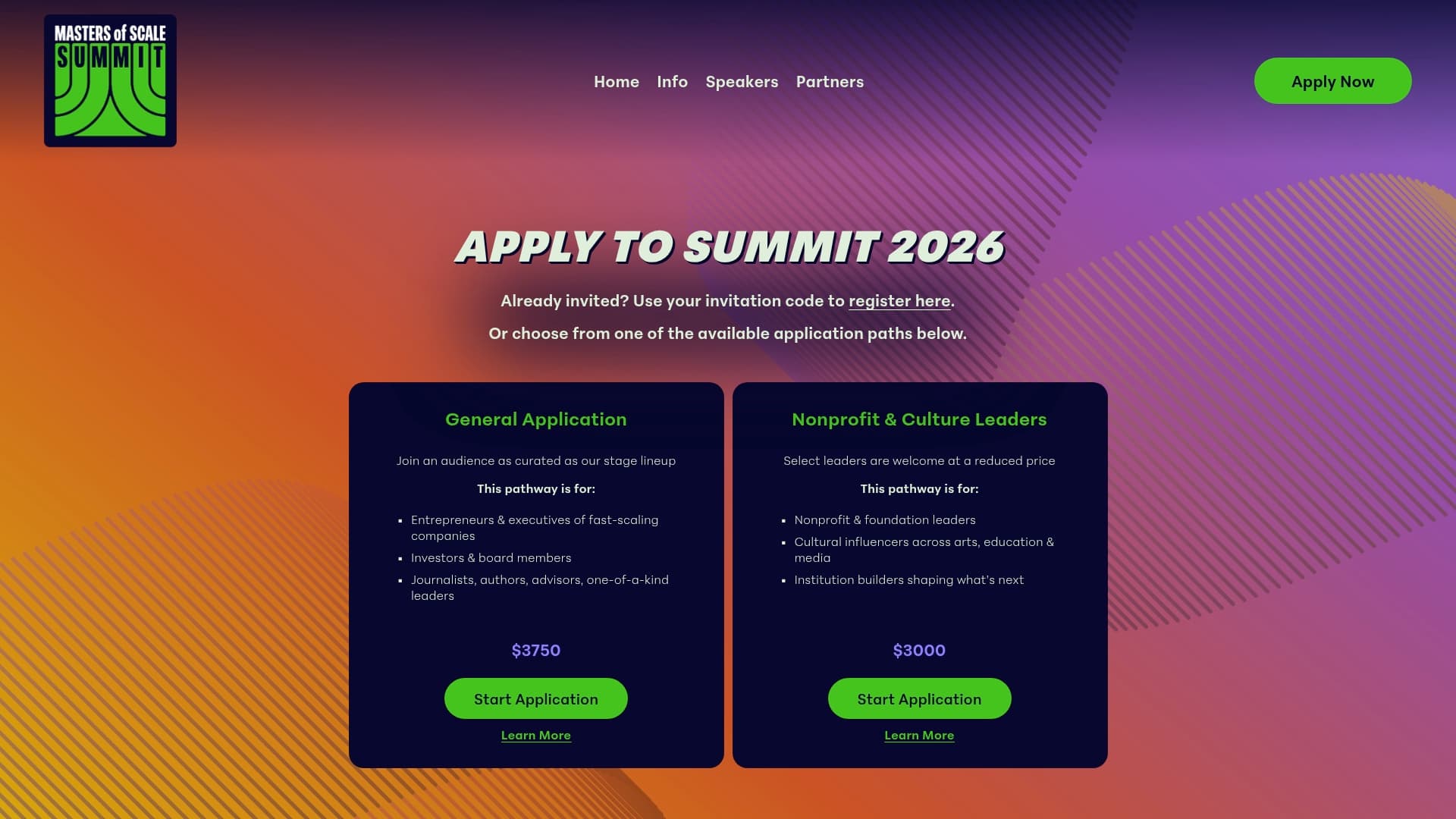 Masters of Scale sponsor landing page advertised on Masters of Scale