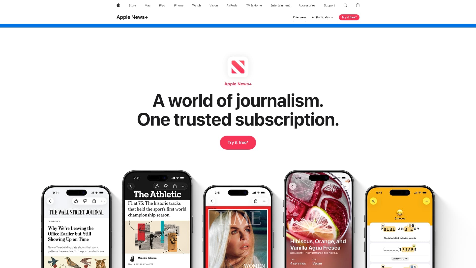 Apple News Plus sponsor landing page advertised on Apple News Today