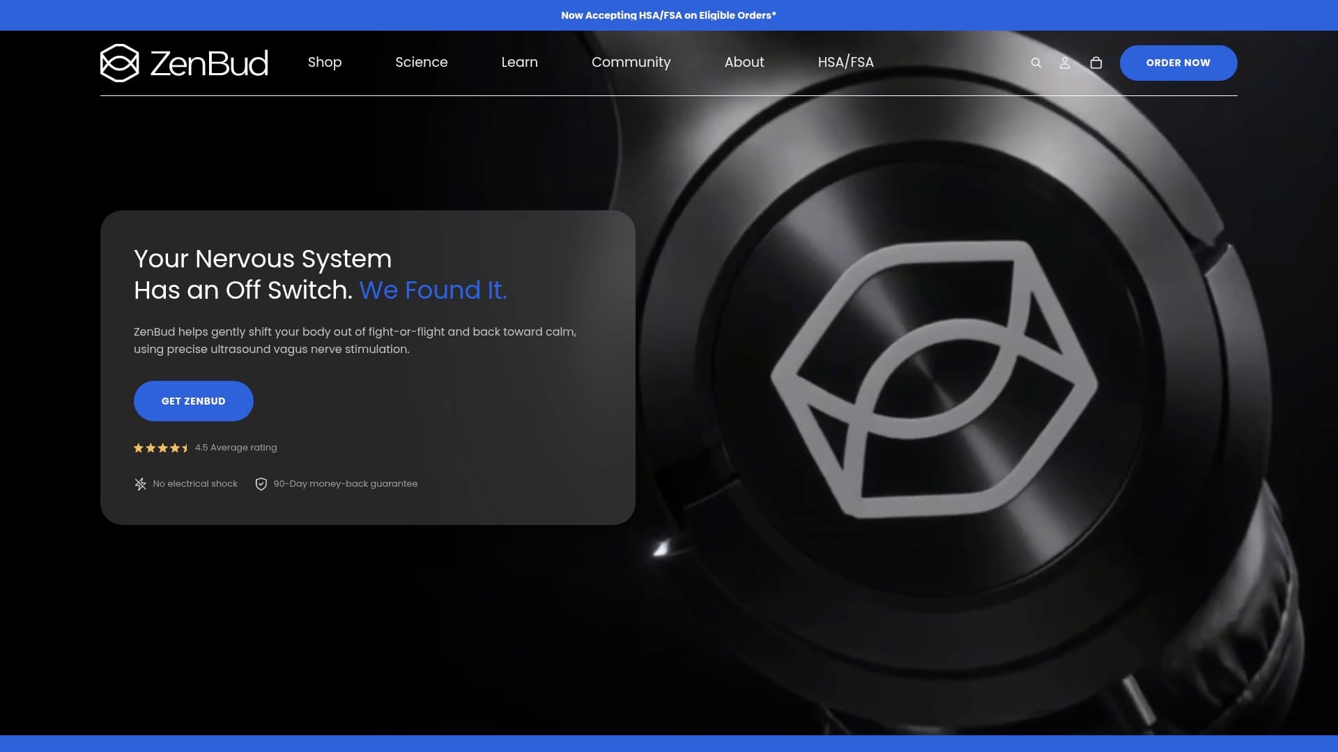 Zenbud sponsor landing page advertised on The Human Upgrade with Dave Asprey