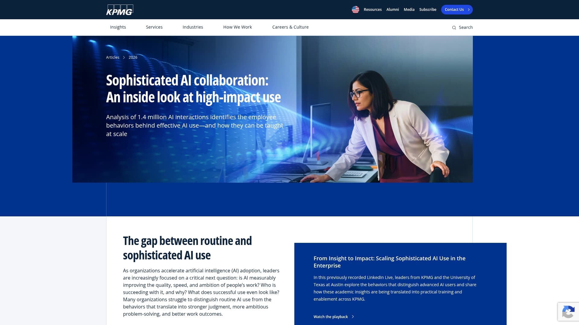 KPMG sponsor landing page advertised on The AI Breakdown: Daily Artificial Intelligence News and Discussions