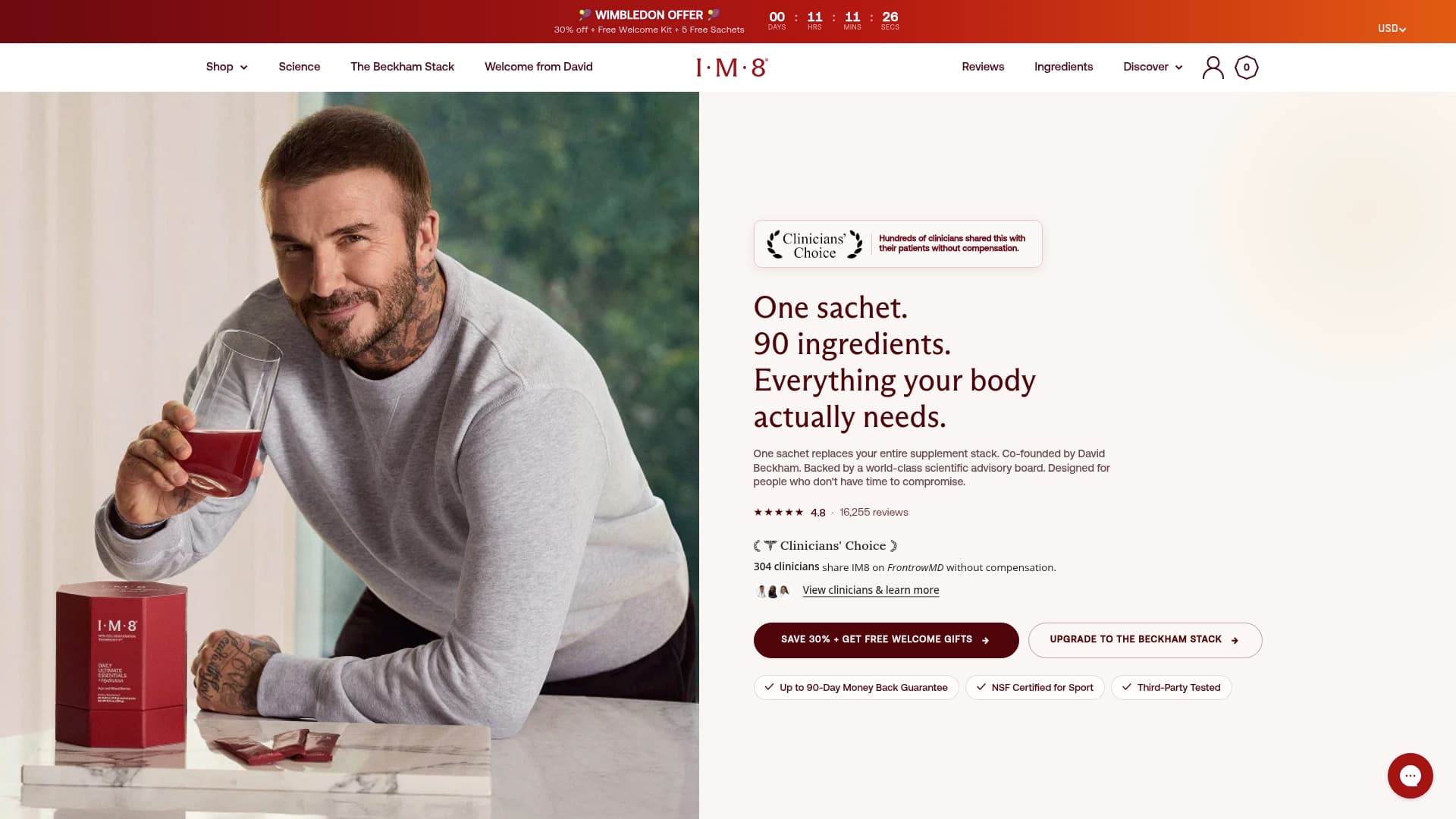 IM8 sponsor landing page advertised on 9to5Mac Happy Hour