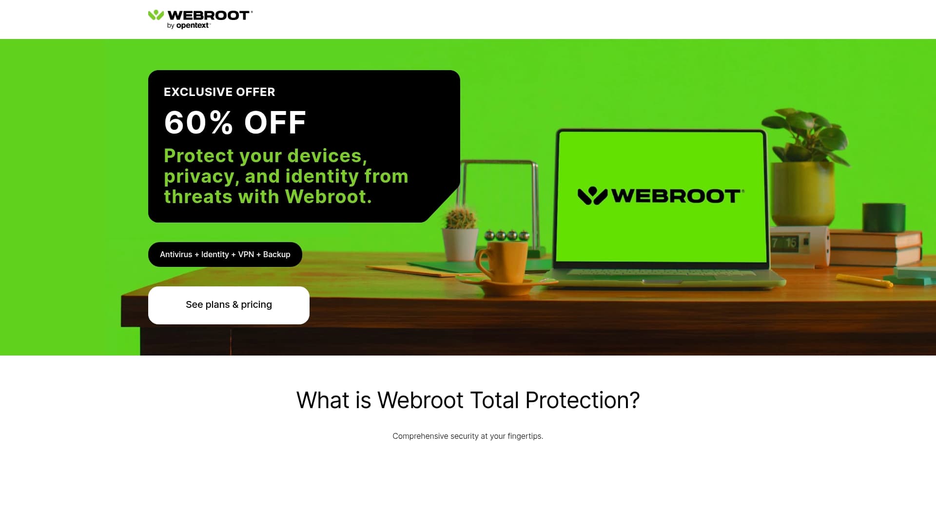 Webroot sponsor landing page advertised on LINUX Unplugged