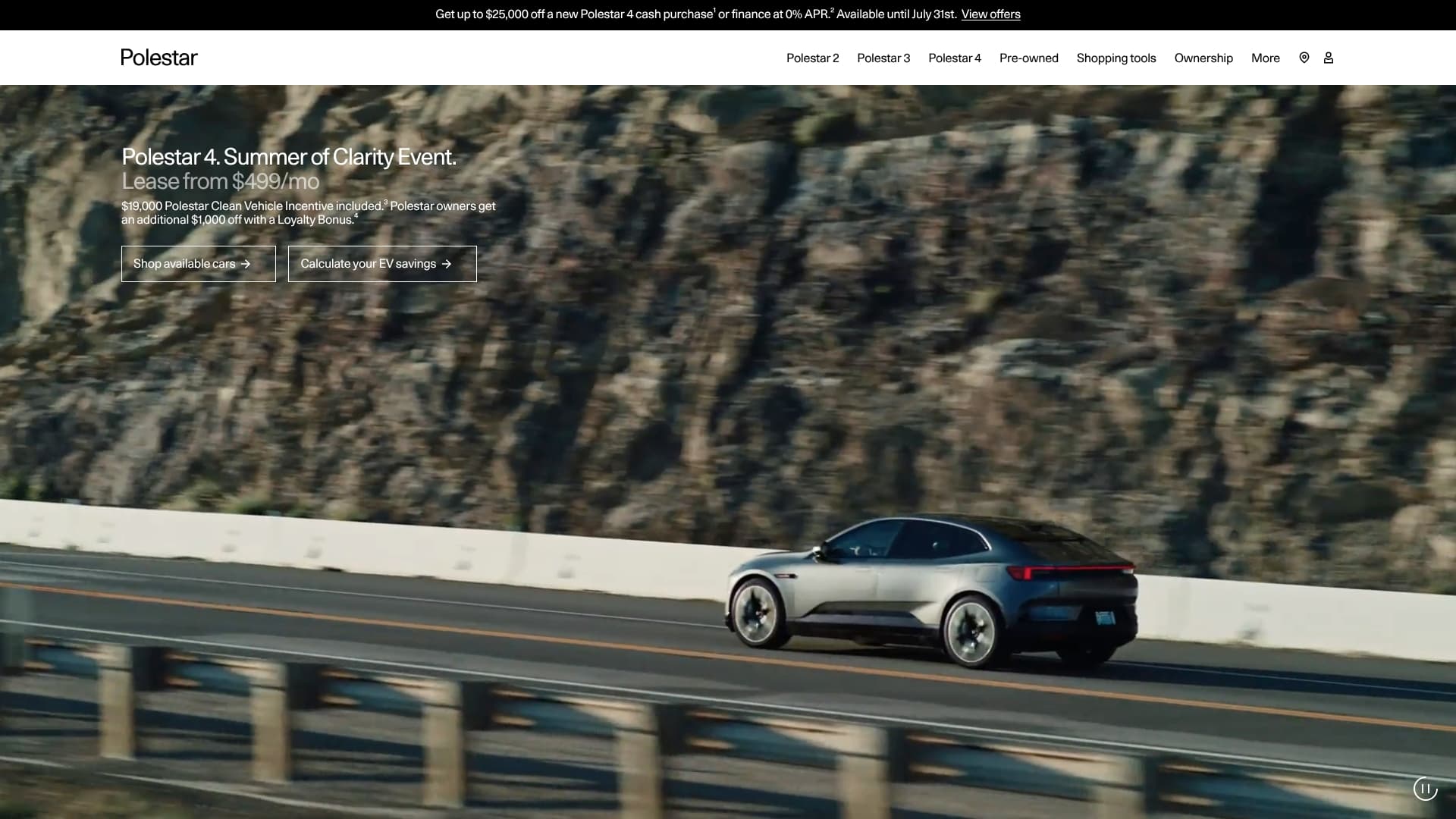Polestar sponsor landing page advertised on The goop Podcast