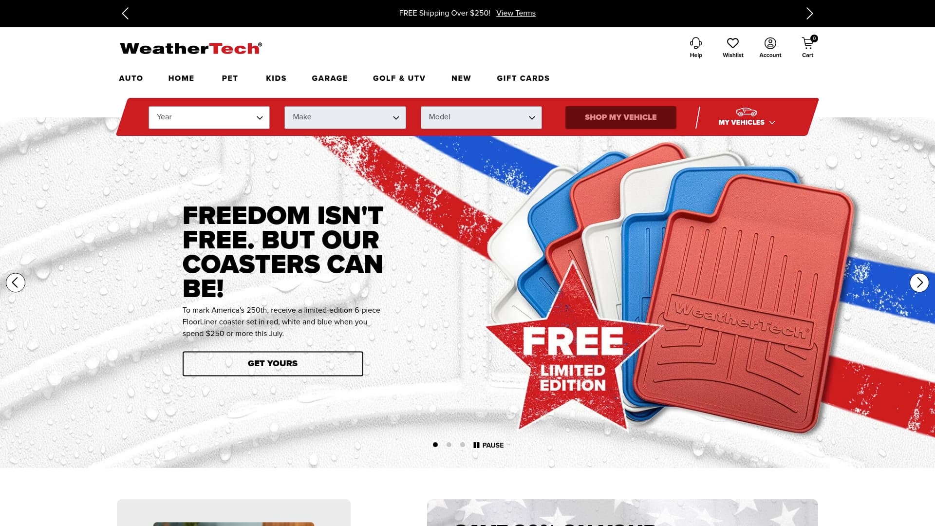 WeatherTech sponsor landing page advertised on The Mismatch