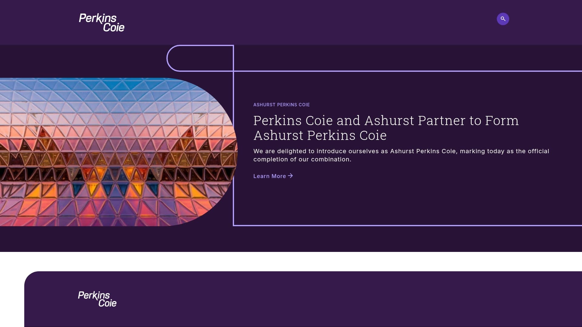 Perkins Coie sponsor landing page advertised on The Room Podcast