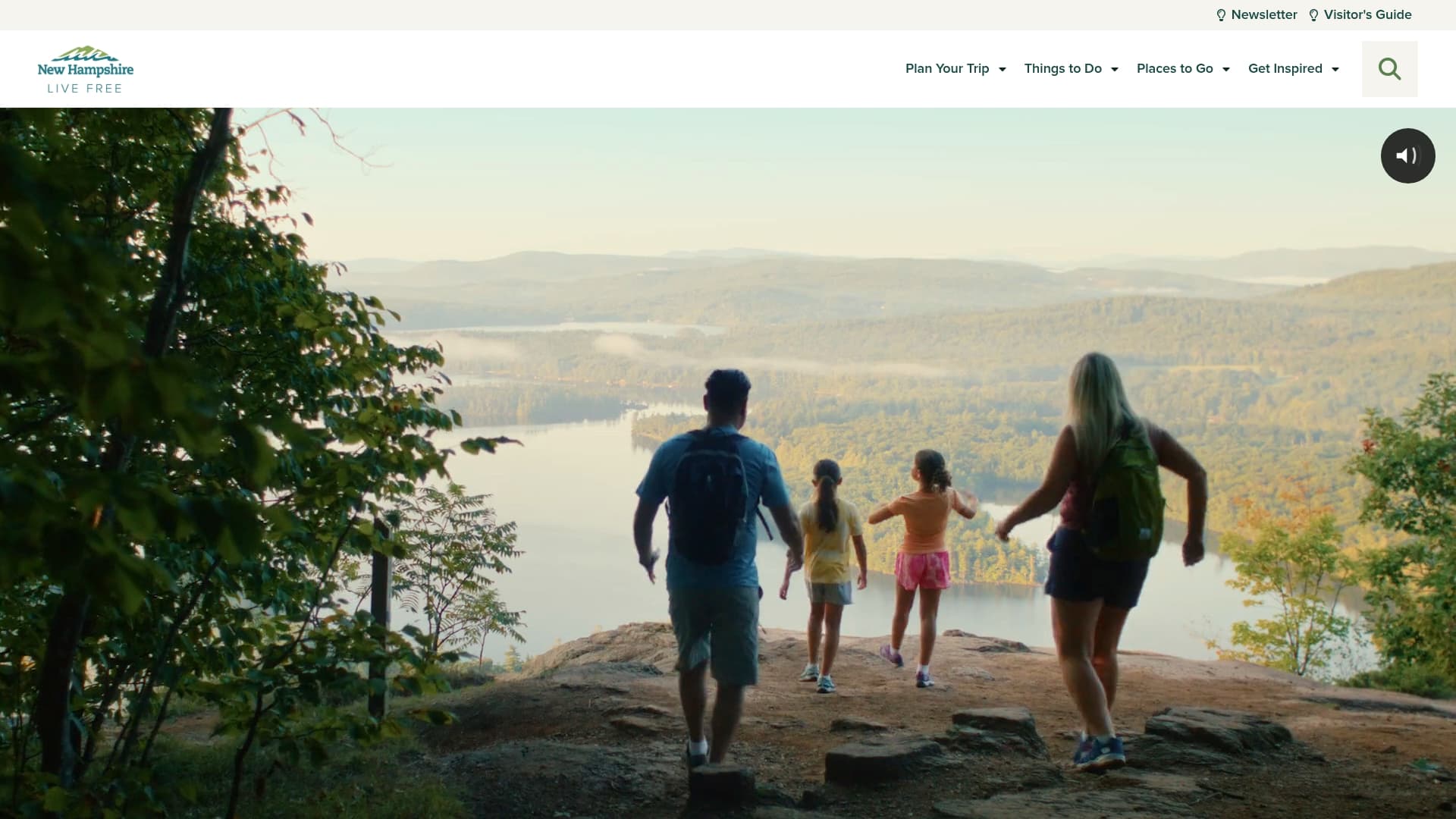 Visit New Hampshire sponsor landing page advertised on Armchair Explorer