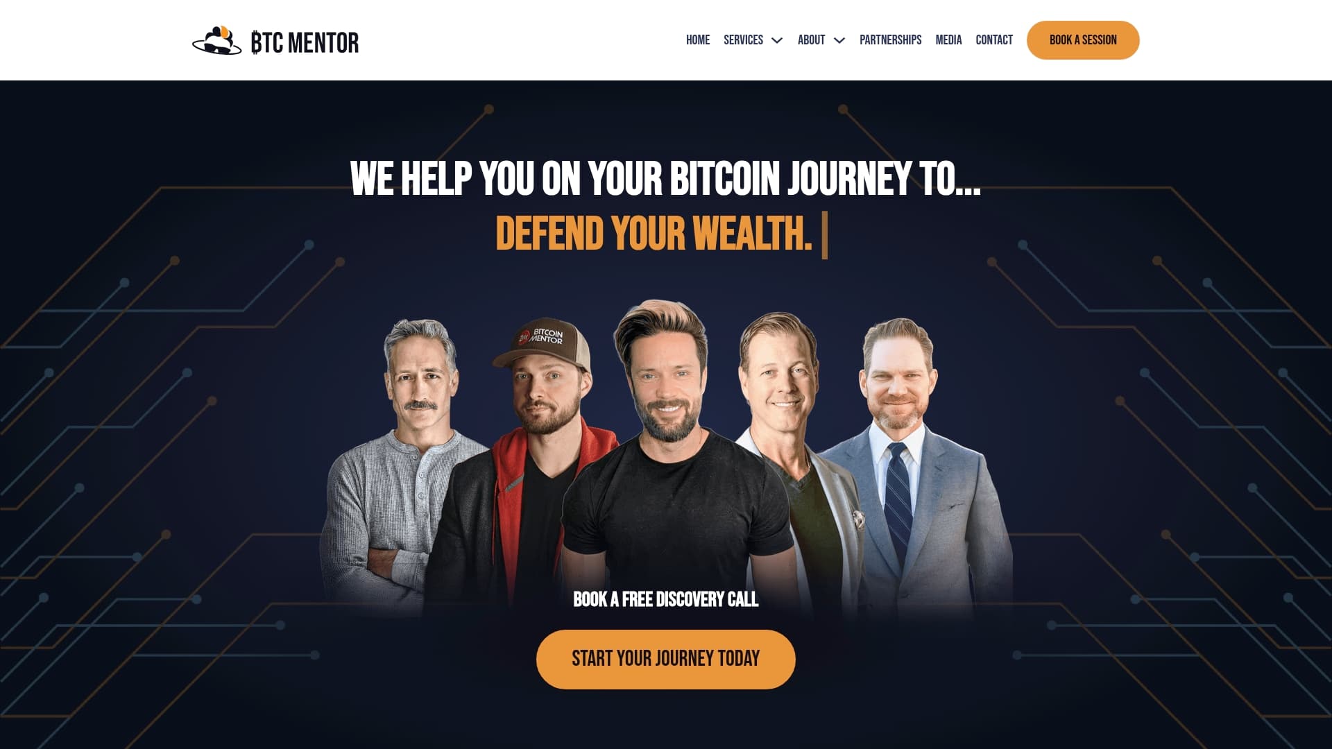 BTC Mentor sponsor landing page advertised on BTC Sessions