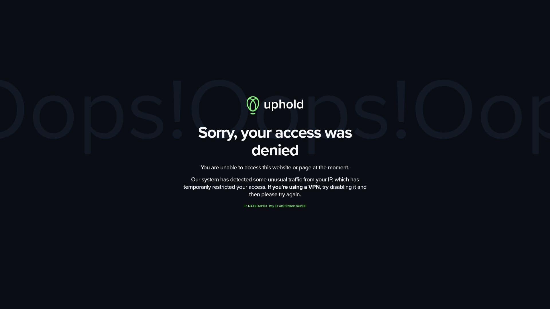 Uphold sponsor landing page advertised on The Pomp Podcast