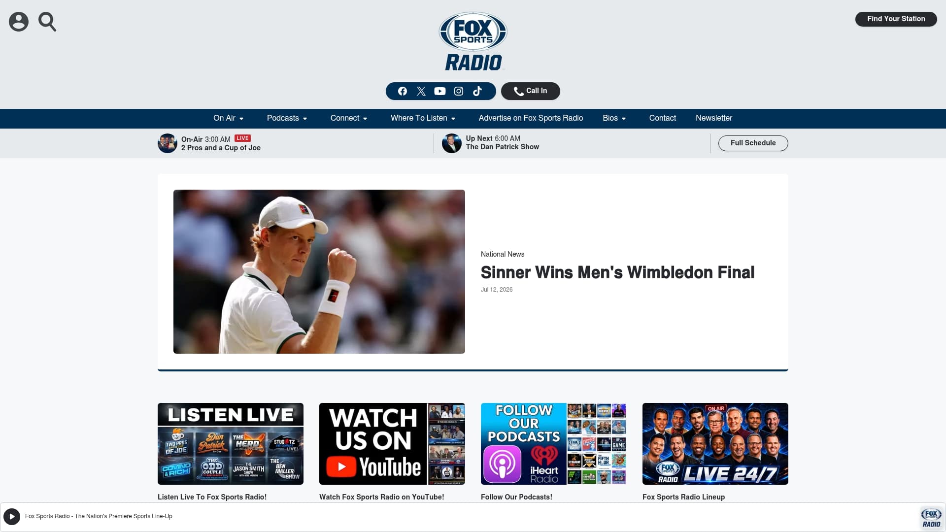 Fox Sports Radio / iHeartRadio sponsor landing page advertised on The Dan Patrick Show