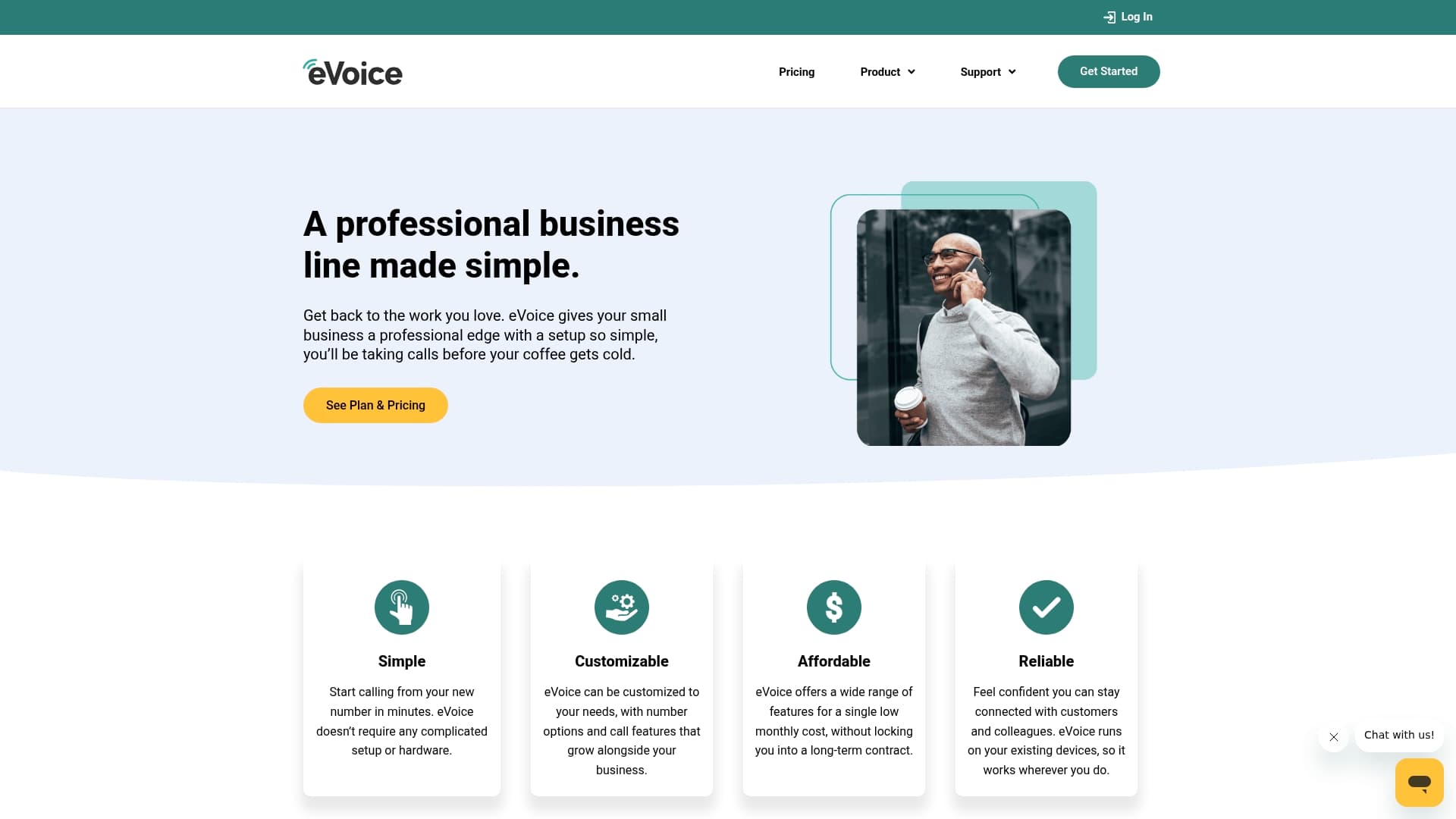 E-Voice sponsor landing page advertised on Adam Carolla Show