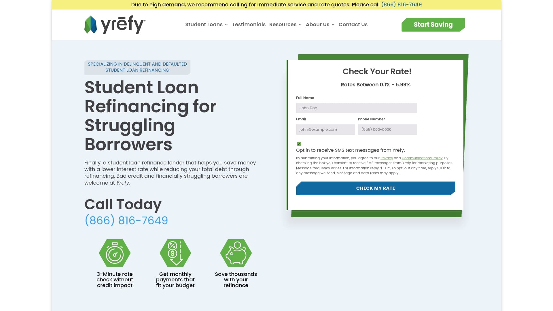 YREFI sponsor landing page advertised on The Charlie Kirk Show