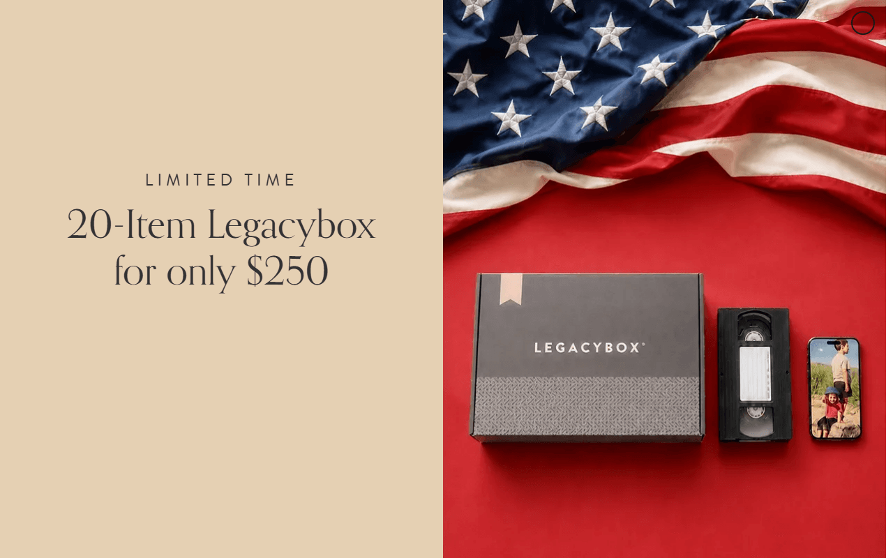 Legacy Box sponsor landing page advertised on The Clay Travis and Buck Sexton Show