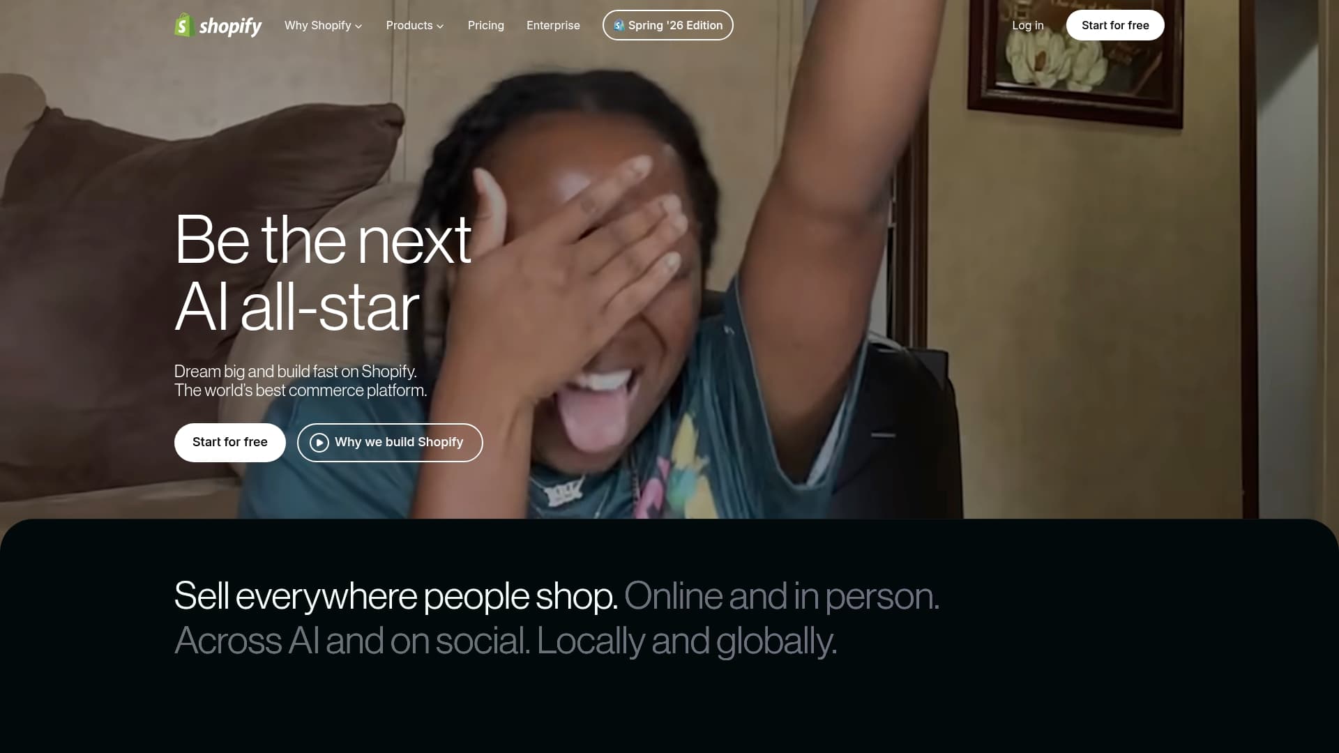 Shopify sponsor landing page advertised on Mystery Boys w/ Kurt Metzger & Duncan Trussell
