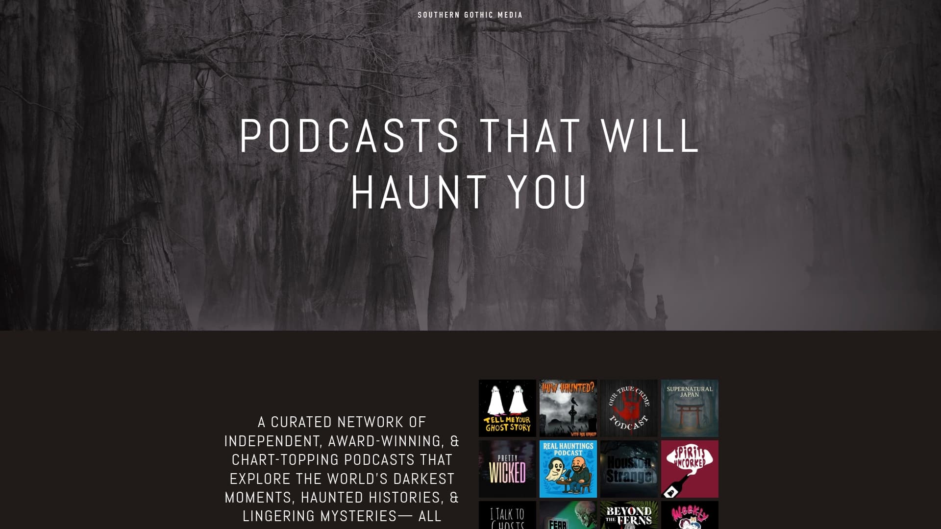Southern Gothic sponsor landing page advertised on Southern Gothic