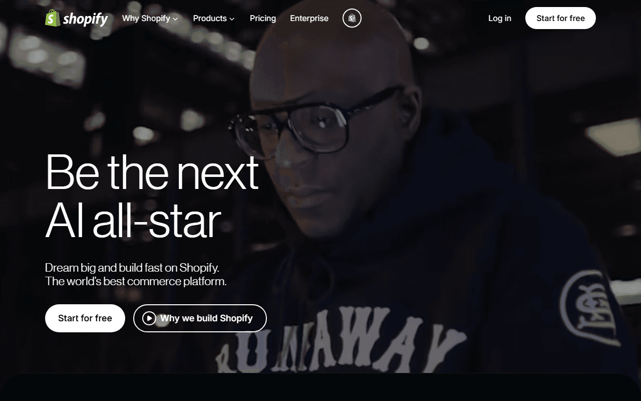 Shopify sponsor landing page advertised on We Study Billionaires - The Investor’s Podcast Network
