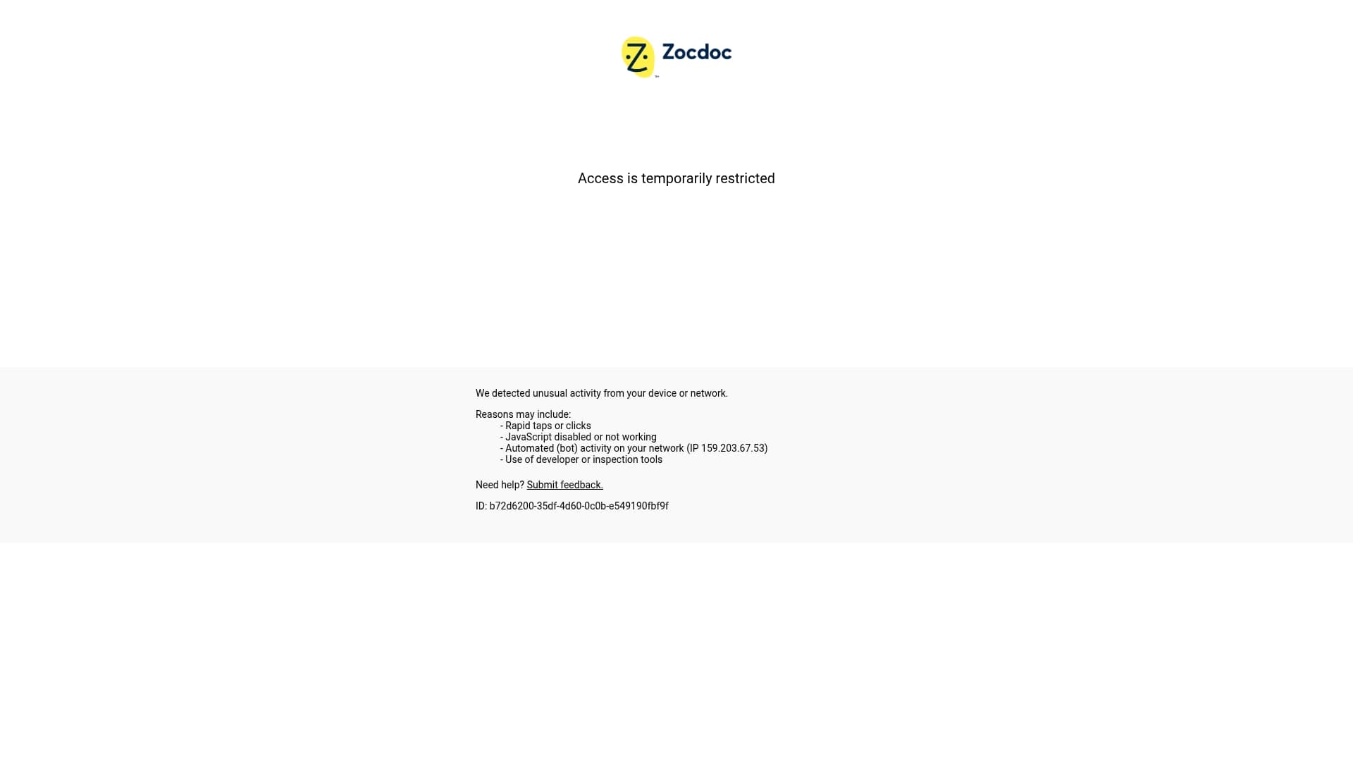 Zocdoc sponsor landing page advertised on Crime, Conspiracy, Cults and Murder