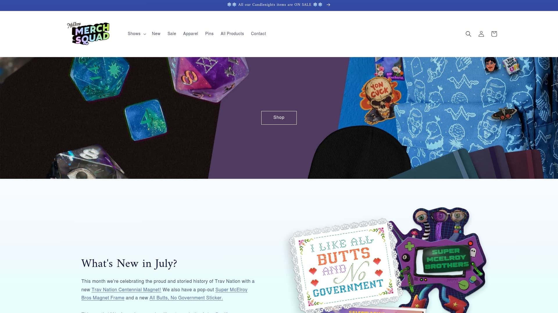 McElroyMerch sponsor landing page advertised on My Brother, My Brother And Me