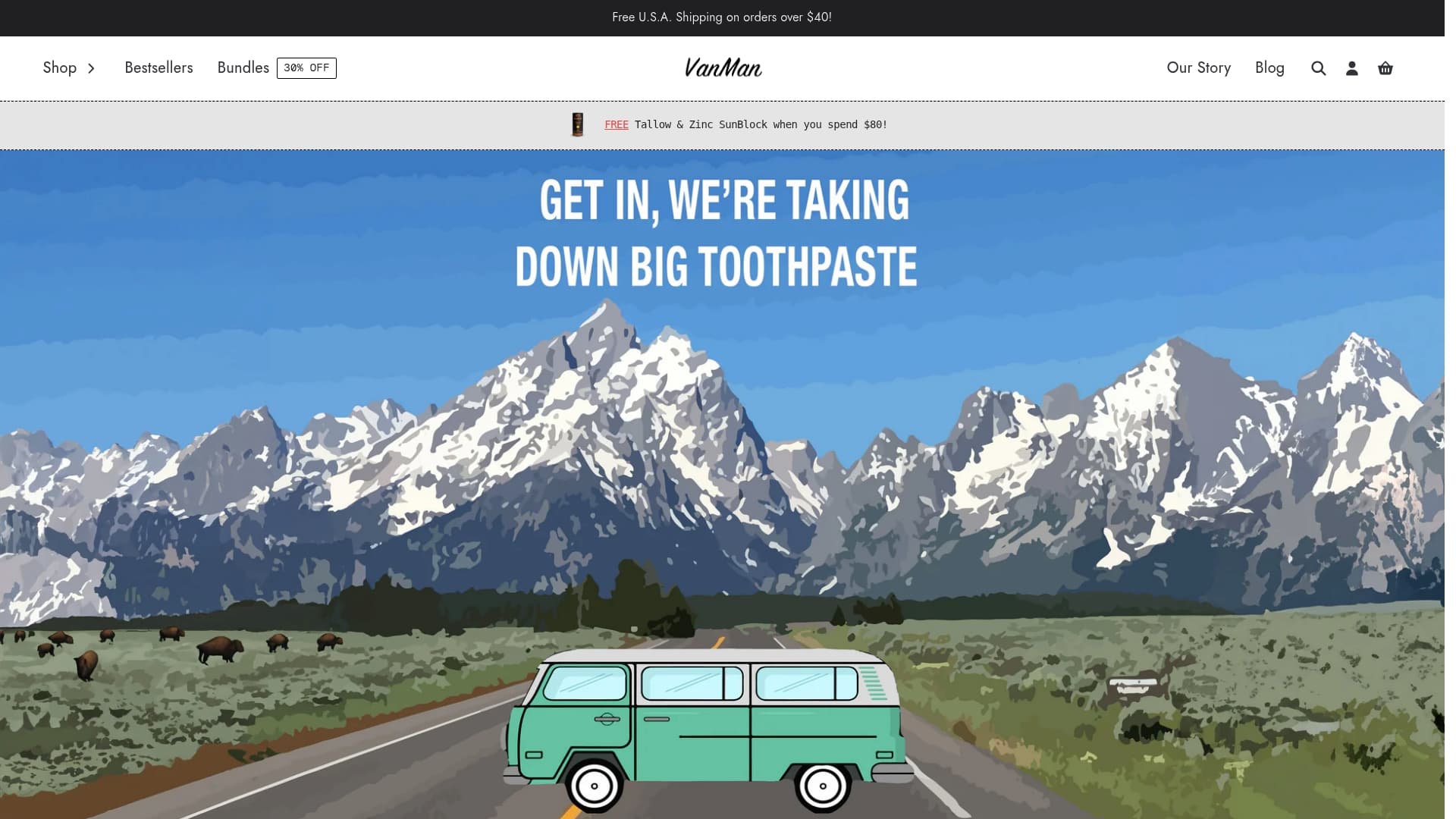 Van Mann's sponsor landing page advertised on The Tucker Carlson Podcast