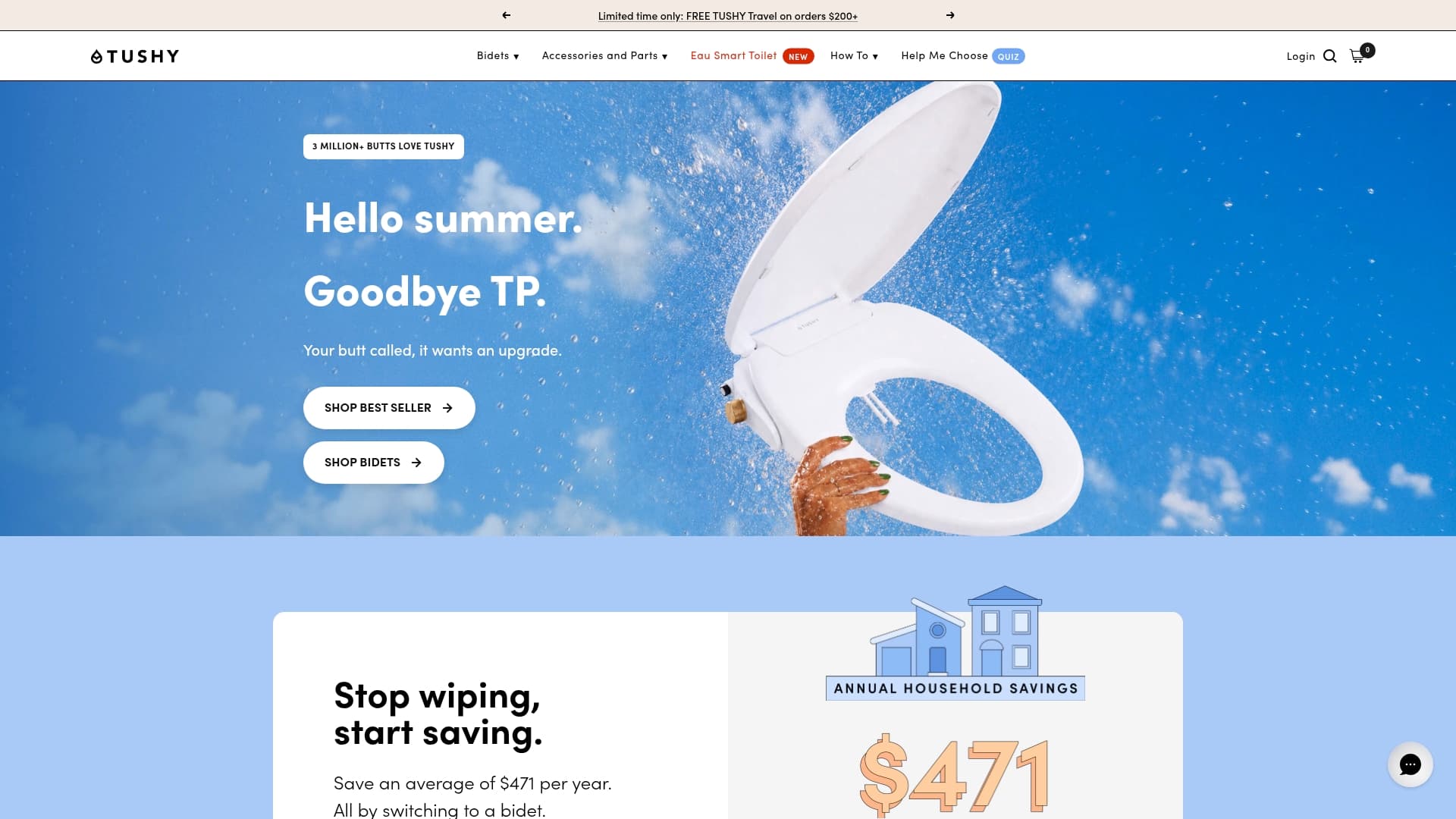 Tushy sponsor landing page advertised on CreepCast