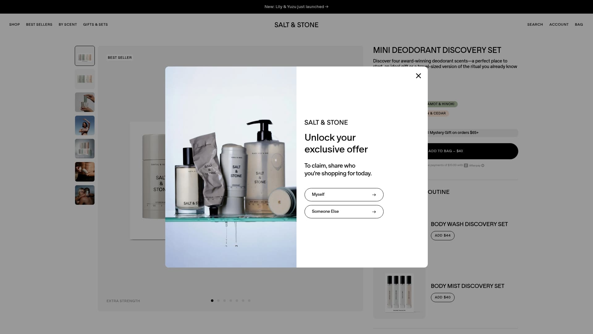 Salt and Stone sponsor landing page advertised on The Toast