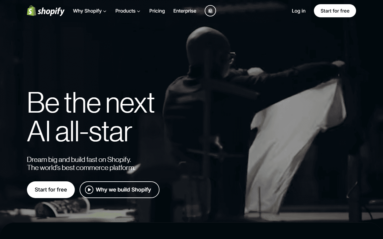 Shopify sponsor landing page advertised on The Ramsey Show