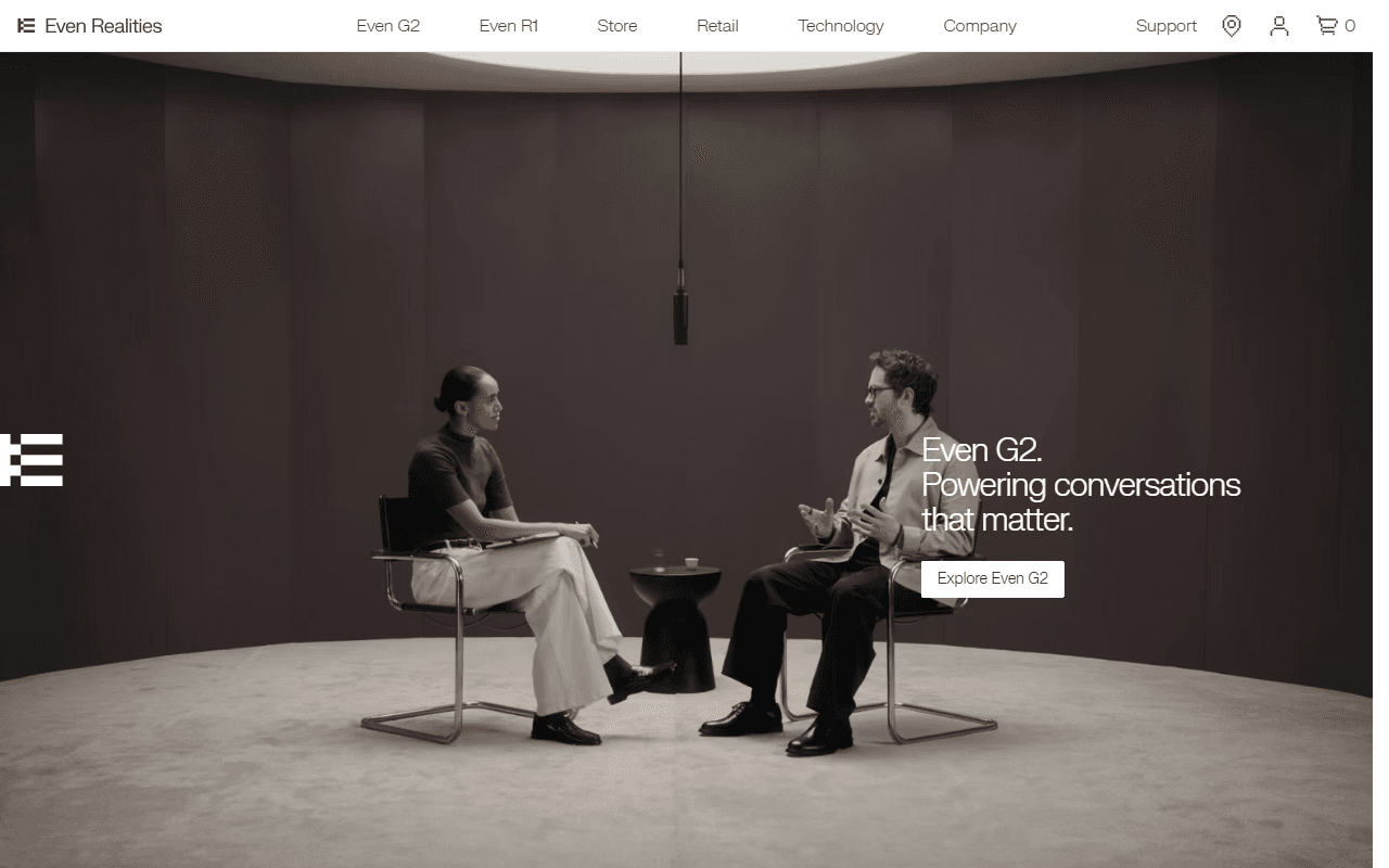 Even Realities sponsor landing page advertised on Morning Brew Daily