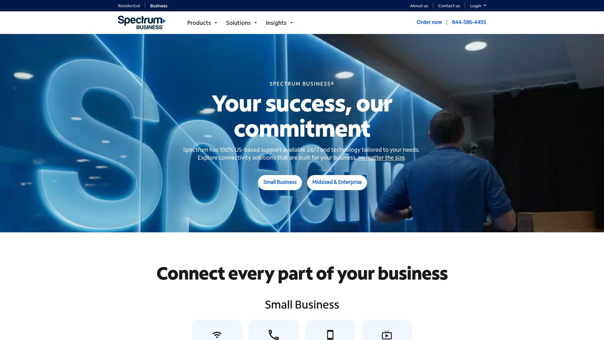 Spectrum Business sponsor landing page advertised on Morning Brew Daily