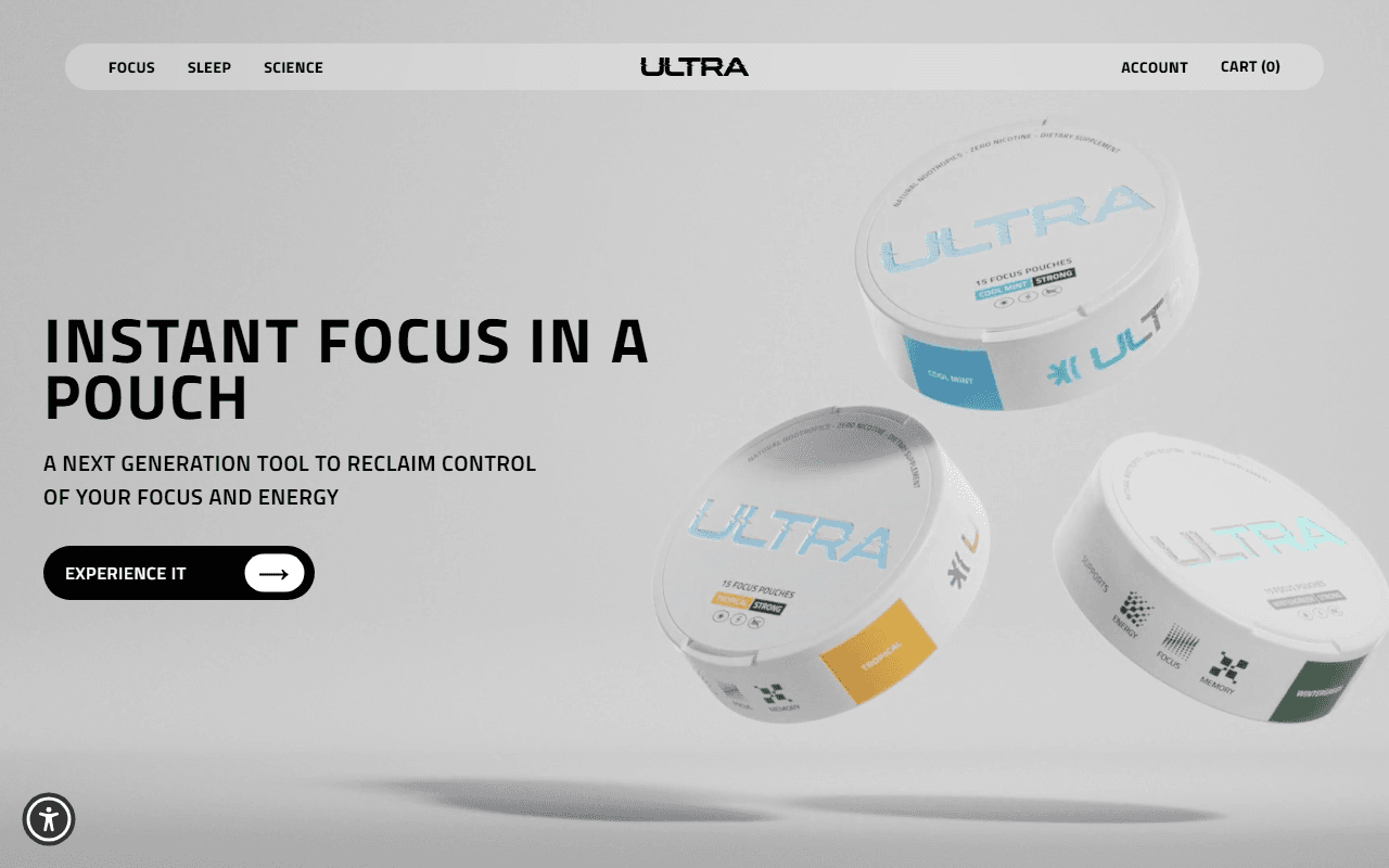 ULTRA sponsor landing page advertised on Morning Brew Daily