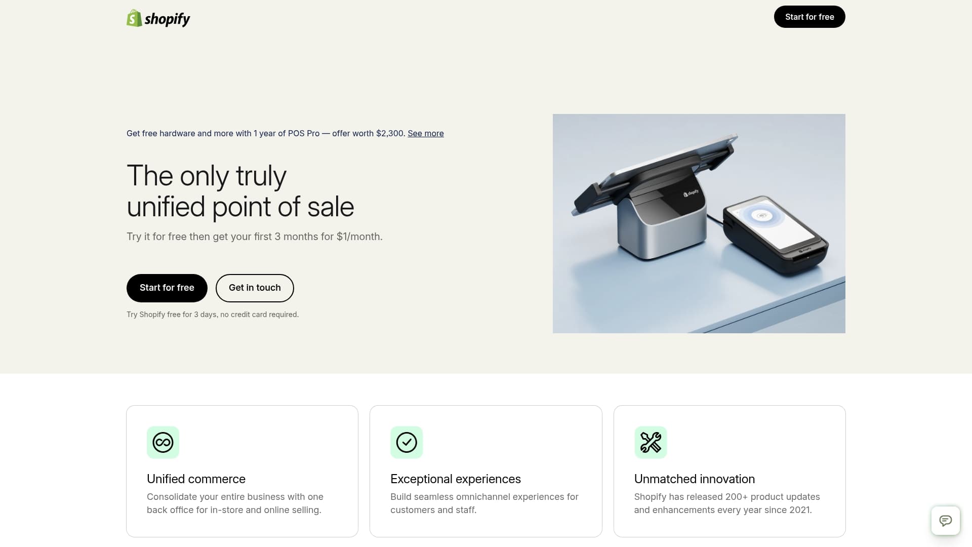 Shopify sponsor landing page advertised on 2 Bears, 1 Cave with Tom Segura & Bert Kreischer