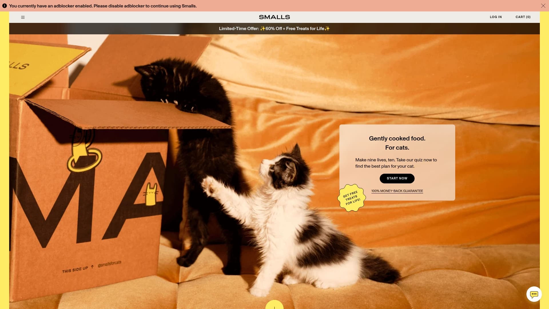 Smalls sponsor landing page advertised on My Brother, My Brother And Me