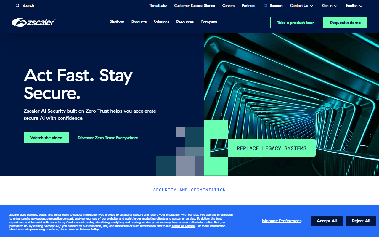 Zscaler sponsor landing page advertised on This Week in Tech (Audio)