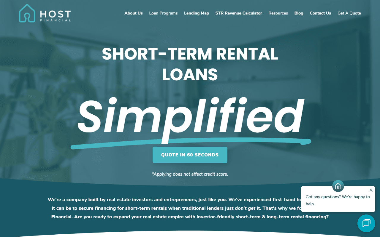 Host Financial sponsor landing page advertised on BiggerPockets Real Estate Podcast