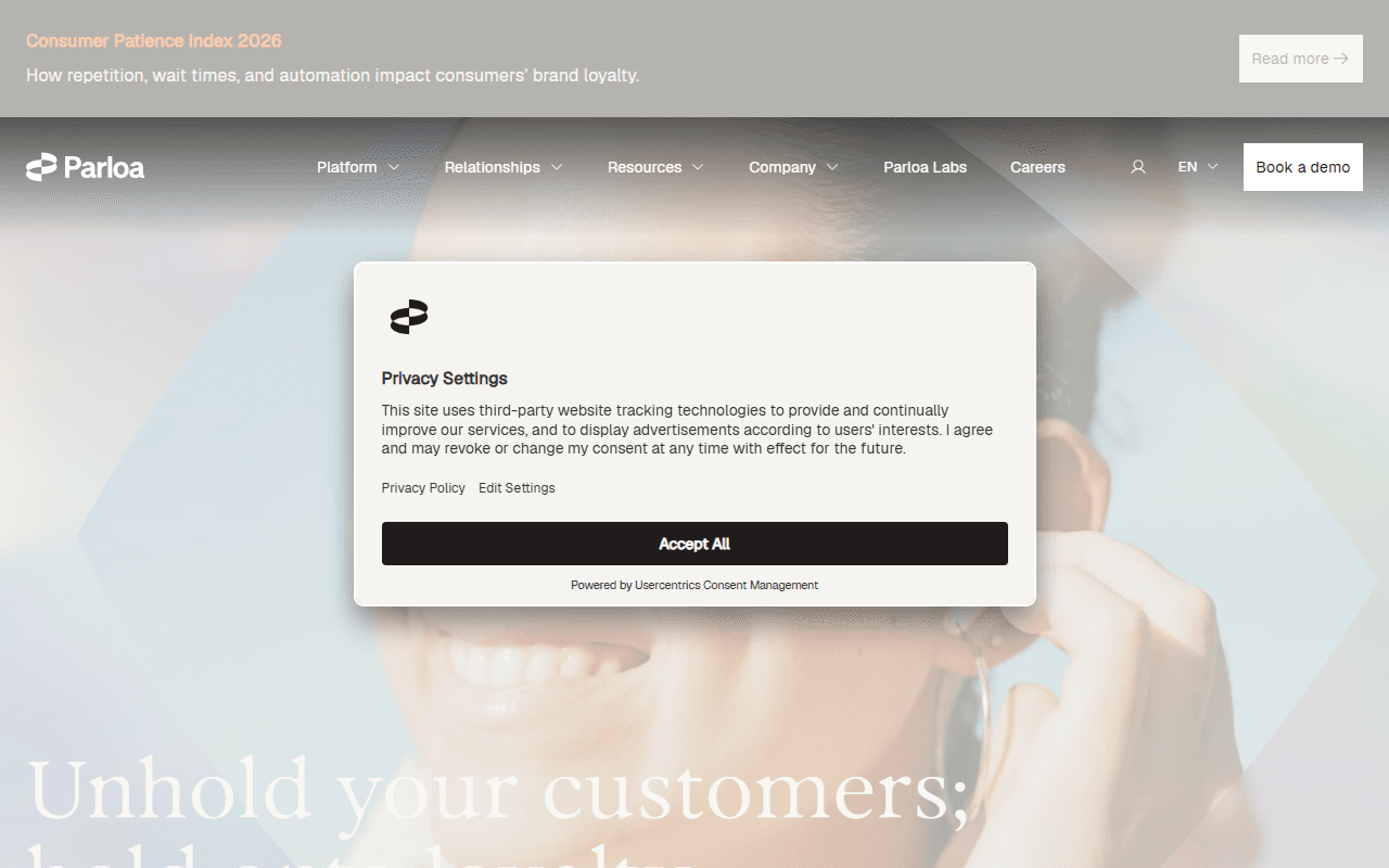 Parloa sponsor landing page advertised on So Money with Farnoosh Torabi